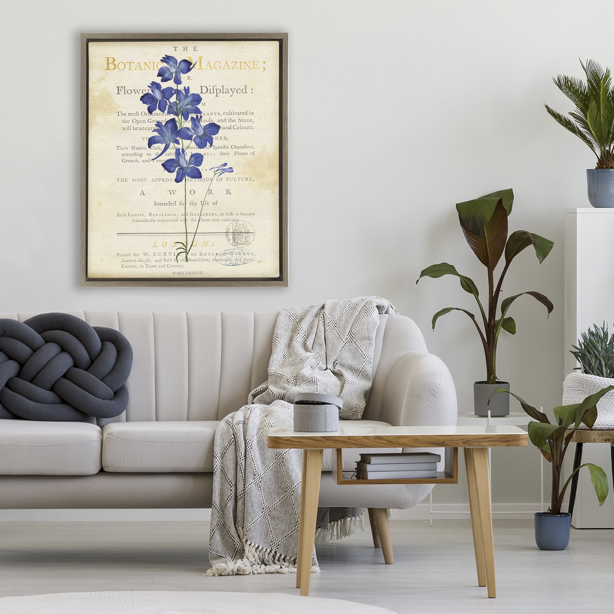Stupell Industries Natural Botanic Garden Flower Brown Framed Floater Canvas Wall Art, design by Susan Arnot