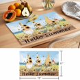 thumbnail image 6 of Sunflower Gnome Placemats Set of 4, Sweet Sunshine Yellow Flower Farm Plant Retro Non-Slip Place Mats Washable Table Mats for Kitchen Dining Table Decorations Indoor/Outdoor, 6 of 9