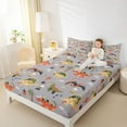 thumbnail image 4 of jejeloiu Ancient Dinosaur Twin Sheet Set (3-Piece) Jungle Dino Orange Gray Ultra Soft Decor For Teens, 4 of 7