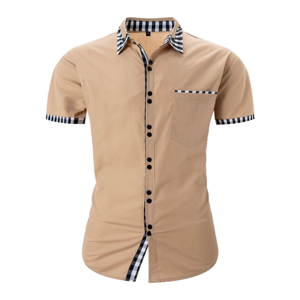 Camisas de Manga Larga para Hombres Moda Ocio Botón Bolsillo Flip Collar Red, Tela Suave Transpirable para Invierno Casual
