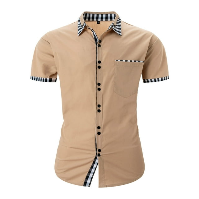 Camisas de Manga Larga para Hombres Moda Ocio Botón Bolsillo Flip Collar Red, Tela Suave Transpirable para Invierno Casual