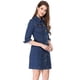 thumbnail image 1 of Vestido Camisero De Mezclilla Allegra K Hasta La Rodilla Con Manga 3/4 Y Botones Vintage Para Mujer Azul M, 1 of 6