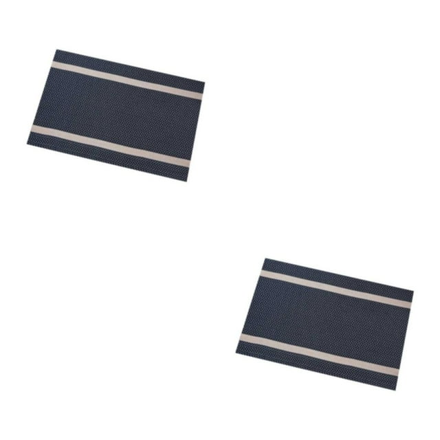 braveheart Style Striped PVC Table Mat Placemats Coaster Rectangle Insulation Anti-Skid Waterproof Dining Tables Decors Mats Blue Rectangle/30*45cm 2Set
