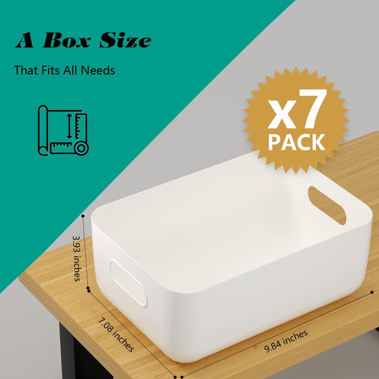 NCRGB 7 Couleurs Boite Rangement Plastique Pour Rangement Cuisine30×20×12cm,Panier Plastique Rangement Salle De Bain,Paniers Et Boîtes De Rangement,Boite De Rangement,Coloré Épaissie Et Durable