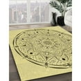 thumbnail image 2 of Ahgly Company Indoor Round Patterned Sun Yellow Area Rugs, 6' Round, 2 of 6
