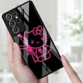 thumbnail image 1 of Funda de teléfono para Samsung Galaxy S22, S21, S20 Ultra FE, S10, S8, S9 Plus, S10e, Note 20, 10, 9, cubierta de vidrio templado, lindo gato de Hello Kitty zhangmengya LED, 1 of 2