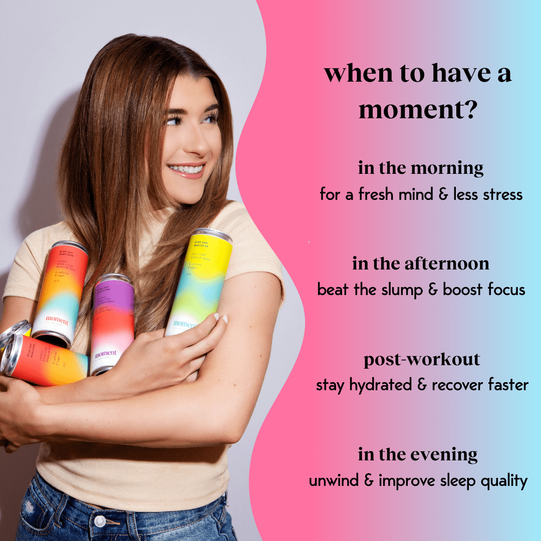 Moment Mocktails Non Alcoholic Drinks (Shark Tank) | SPARKLING Classics Adaptogen Drink | L-Theanine & Ashwagandha for Calm & Clarity | 0 Added Sugar 0 Caffeine | 12-pack
