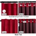 thumbnail image 3 of Juego de cortinas MIULEE de terciopelo navideño de 244 cm de largo, 2 paneles, color rojo, 3 of 7