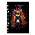 thumbnail image 2 of Cat in Suit Ring Binder Notebook Journey Note Diary College Ruled Spiral Notebook Study Loose Leaf Paper A5 60 Pages, 2 of 8