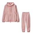 thumbnail image 3 of Unir Pant Suits For Women, Hooded 2‑Piece Loungewear Set, Drawstring Hoodie And Jogger Pants Outfit, Everyday Fall Tracksuit Ensemble, S‑XL, 3 of 3