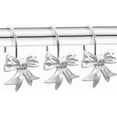 thumbnail image 2 of CHICTIE Decorative Shower Curtain Hooks, Bow Knot Shower Curtain Rings Hooks for Bathroom Baby Kids Room Rustproof Shower Hooks (Silver), 2 of 6