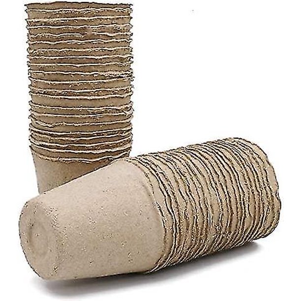 100 Stck Abbaubare Anzuchttpfe Runde 8 Cm, Biologisch Abbaubare Pflanztpfe Samentpfe Fr Smlingen, Saate, Stecklingen Mit 100 Stck Plastik Pflanzschild