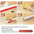 thumbnail image 5 of Door Draft Stopper Under Door Sweep for Bottom of Door Weather Stripping Noise Light Stopper Garage Window Gap Blocker Cold Air Insulation Door Seal Strip Strong Adhesive Black 39.4x1.9inch, 5 of 6