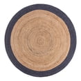 thumbnail image 3 of Unique Loom Braided Jute Collection Area Rug - Goa (8' Round Natural/Navy Blue), 3 of 6
