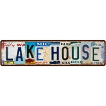 Vintage Lakehouse Metal Tin Signs Street Signs Home Wall Decor 16 x 4 Inches
