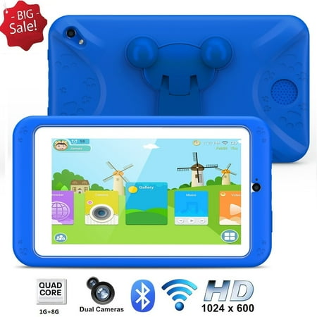 Kids Tablet,Excelvan M07R7 CortexTM A7 Quad-core 7.0?Android 6.0 1GB+8GB Dual Camera WIFI BT Children Tablet PC With Protective