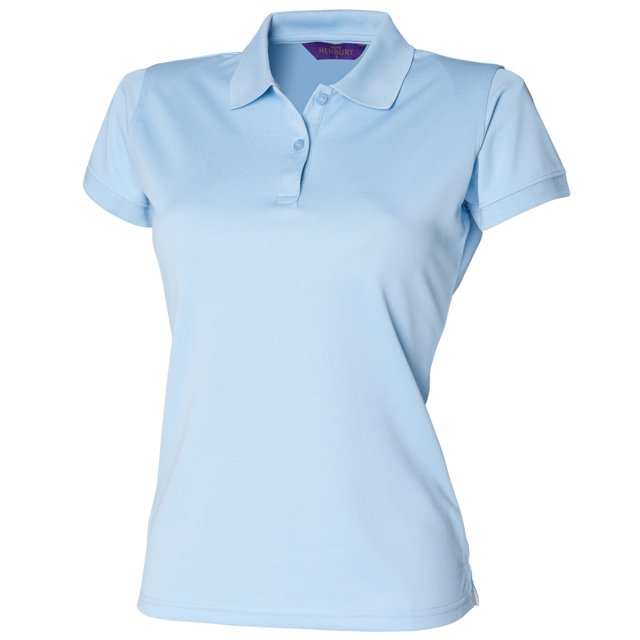 Henbury- Polo ajustado Coolplus® para mujer (Azul claro)
