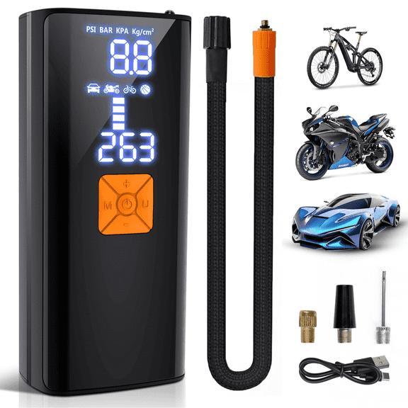 COWIN Bar Portable Tire Inflator with Pressure Gauge