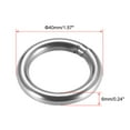 thumbnail image 2 of Uxcell 1.57'' x 0.24'' O Ring Strapping Welded Round Rings 201 Stainless Steel Silver Tone  6pcs, 2 of 3