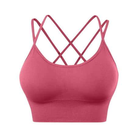 

Sports Bras For Women Pack Lace Bras With Strap Sunflower Wrapped Bralettes Deep V Neck Padded Sports Bra Bralette For Women Multipack(M Watermelon Red)