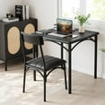 thumbnail image 2 of Dining Table Set for 2,3 Piece Dining Room Table Set,Kitchen Table and Chairs for 2 with UpholsteRed Chairs,Square Kitchen Table Set for Small Space,Apartment,Studio,Black, 2 of 6