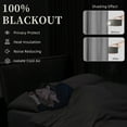 thumbnail image 5 of 100% Blackout Curtains 2 Panels Set, 52" Back Tab/Rod Pocket with Machine Washable Linen Textured Blackout Drape for Bedroom, Curtains,Dark Grey, 5 of 6
