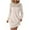 Beige, variant on Gfyviroh Womens Long Sleeve Dress Soft Crew Neck Knit Sweater Dresses Trendy Lace Splicing Casual Dress
