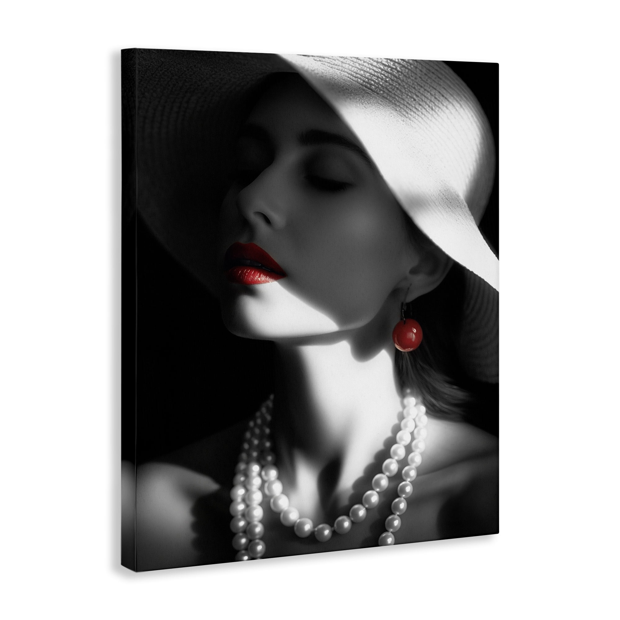 Stupell Industries Red Lipstick Fashionista Novelty Painting Gallery Wrapped Canvas Art Print Wall Art, 16 x 20