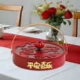 thumbnail image 1 of Bandeja de almacenamiento de frutas secas, bandeja de aperitivos dividida para bodas, 4 compartimentos, decoración de año Nuevo para vacaciones de Paz y gozo, 1 of 8