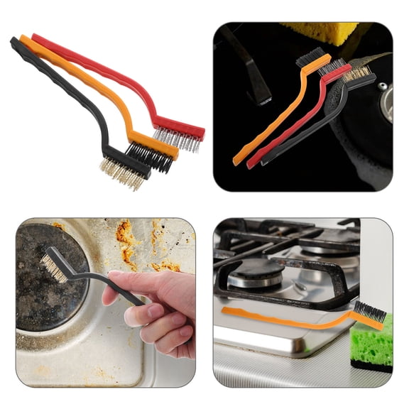 HOMEMAXS 2 Set Cleaning Brush Kitchen Wire Brush for Gas Stove Smoke Machine Gap Cleaning Brush Hard Bristle Crevice Cleaner Brush Crevice
