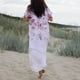 thumbnail image 3 of Vestido de playa con cuello en V y manga corta informal estampado a la moda de verano para mujer Fridja  bnh3927, 3 of 4