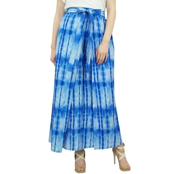 Phagun Women's Blue Cotton Women Yoga Pajama Summer Fisherman Harem Pants-S