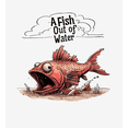 thumbnail image 2 of A Fish Out of Water Humor Adult White Long Sleeve Hoodie-Medium, 2 of 6