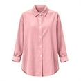 thumbnail image 4 of MEICHEN Button Up Shirts Women Long Sleeve Button Down Shirts Vintage Solid Color Cotton and Linen Blouses Tops Womens Tops, 4 of 4