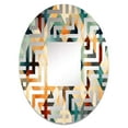 thumbnail image 2 of Designart "Natural Green and Beige Tones Mosaic" Geometric Maze Round Wall Mirror - Oval Printed Decorative Mirror - Multiple Color Options, 2 of 5