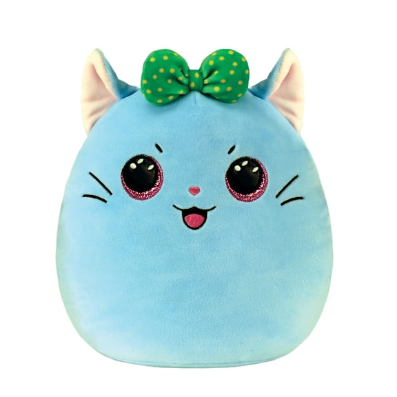 TY Beanie Squishies (Squish-A-Boos) Plush - KIRRA the Blue Kitty Cat (10 inch)