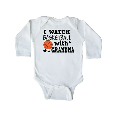 

Inktastic I Watch Basketball with Grandma Gift Baby Boy Long Sleeve Bodysuit