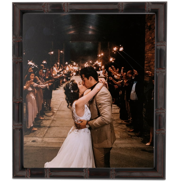 ArtToFrames 16x24 Inch Mahogany Picture Frame, This Brown Wood Poster Frame  is Great for Your Art or Photos, Comes with 060 Plexi Glass (4412) 