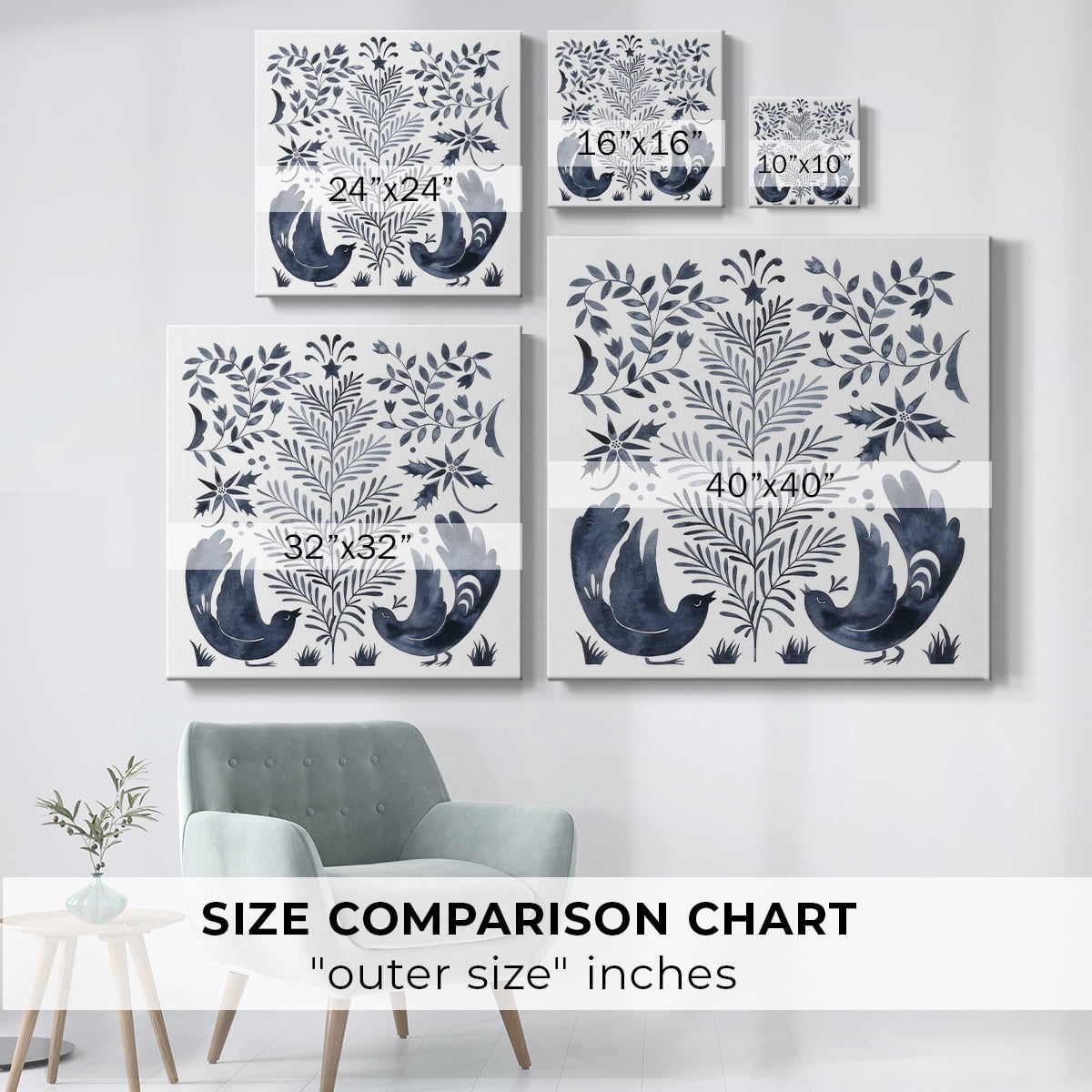 Otomi Inspired Christmas III- Gallery Wrapped Canvas
