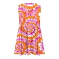 thumbnail image 5 of Viikei Women's Plus Size Maxi Dress,Women's Tie Printed Casual Loose Pleated Sleeveless V-neck Dress with Pockets Multicolor XL, 5 of 6