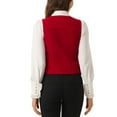 thumbnail image 3 of INSPIRE CHIC Women's Waistcoat Steampunk Velvet Christmas Sleeveless Button Down V-Neck Suit Vests XL Red, 3 of 6