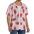 thumbnail image 4 of Vsdgher Watermelon Ice Cream Print Men's Wrinkle Free Untucked Cuban Shirt Business Casual Button Down Shirts Short Sleeve Shirt, 4 of 7