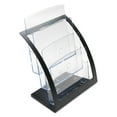 thumbnail image 2 of Deflecto 3-Tier Literature Holder, Leaflet Size, 11.25" W x 6.94" D x 13.31" H, Black, 2 of 9