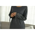 thumbnail image 4 of Robes d'Automne pour Femmes 2022 Col Rond Bretelles Manches Longues Robe Couleur Unie Décontractée Ample Dames Tendance Mini Robe, 4 of 7