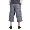 thumbnail image 5 of FEDTOSING Men's 3/4 Long Capri Shorts Casual Elastic Waist Cotton Material Cargo Shorts Black, 5 of 6