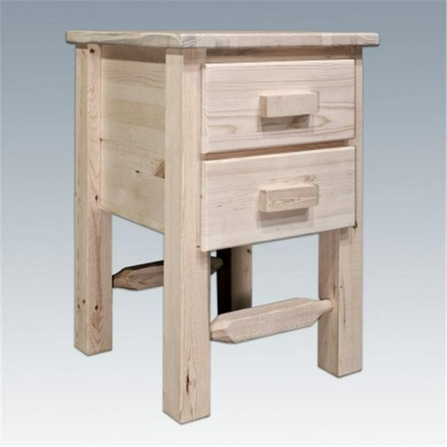 Montana Woodworks MWHCN2DNV Homestead Nightstand with 2 Drawers - Clear Lacquer