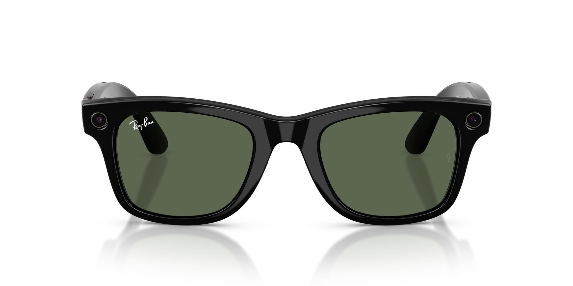 Ray-Ban Meta Wayfarer Gen 2 Smart Glasses, AI Meta Glasses with Photo and Video, Size 50, Shiny Black/G15 Green