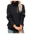thumbnail image 2 of Fesfesfes Women Sweaters Casual Turtleneck Pullover Tops Winter Warm Solid Color Long Sleeve Sweater Tops or, 2 of 4