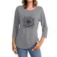 thumbnail image 2 of NAMTYQX Plus Size Tops for Women Patterned Womens Blouse Lightweight Crewneck Loose Fit T-Shirts for Women Gray Size 2XL, 2 of 5