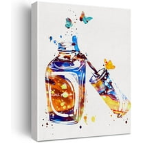 Nail Polish Watercolor Wall Art Makeup Nail Salon Canvas Painting Prints for Home Beauty Salon Wall Decor Framed Artwork Gifts(12x15 Inch)